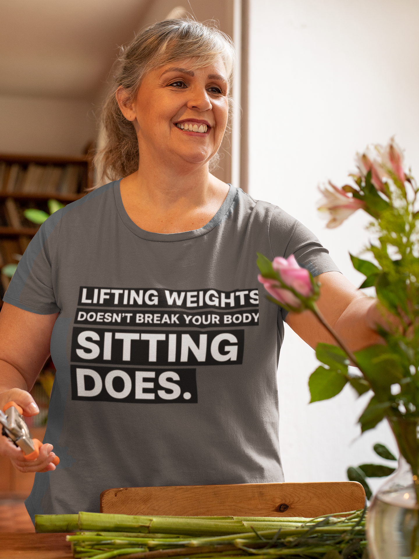 Lifting Weights Doesn’t Break Your Body Sitting Does fitness truth tee supporting posture, back health, and healthy living for beginners