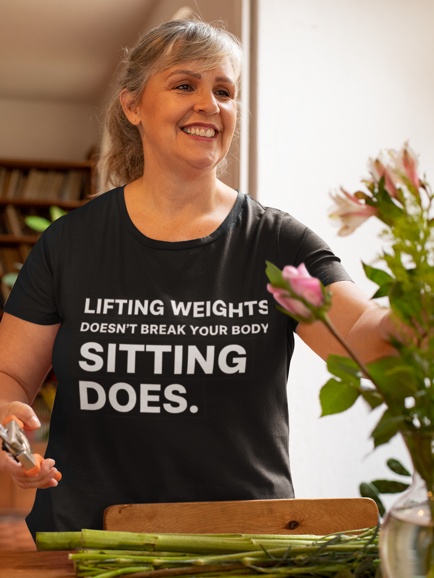 Lifting Weights Doesn’t Break Your Body Sitting Does fitness truth tee supporting posture, back health, and healthy living for beginners