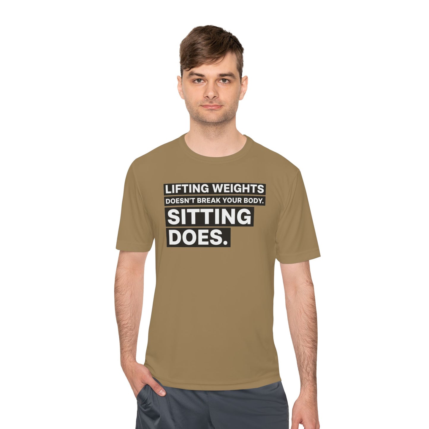 Lifting Weights Doesn’t Break Your Body Sitting Does fitness truth tee supporting posture, back health, and healthy living for beginners