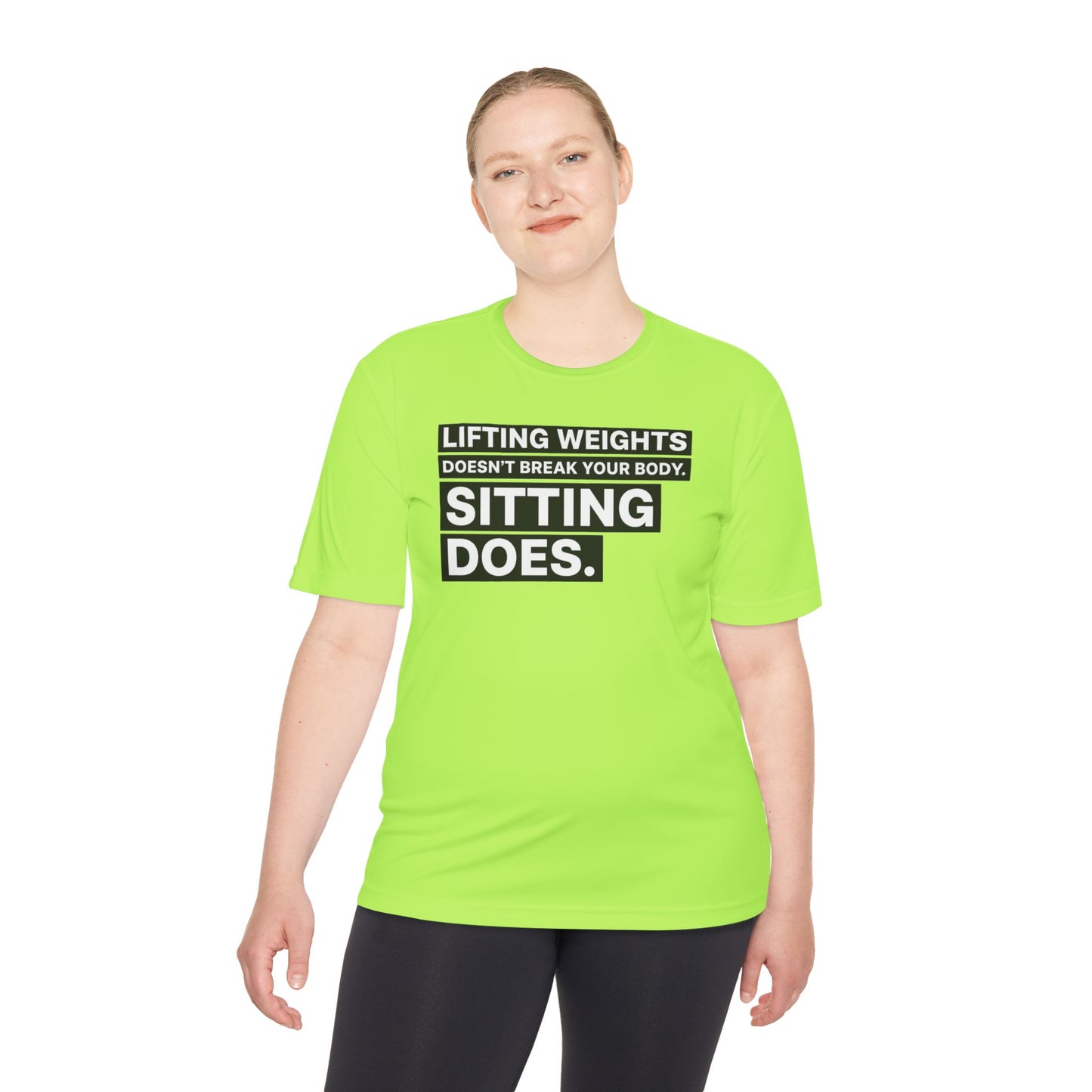 Lifting Weights Doesn’t Break Your Body Sitting Does fitness truth tee supporting posture, back health, and healthy living for beginners