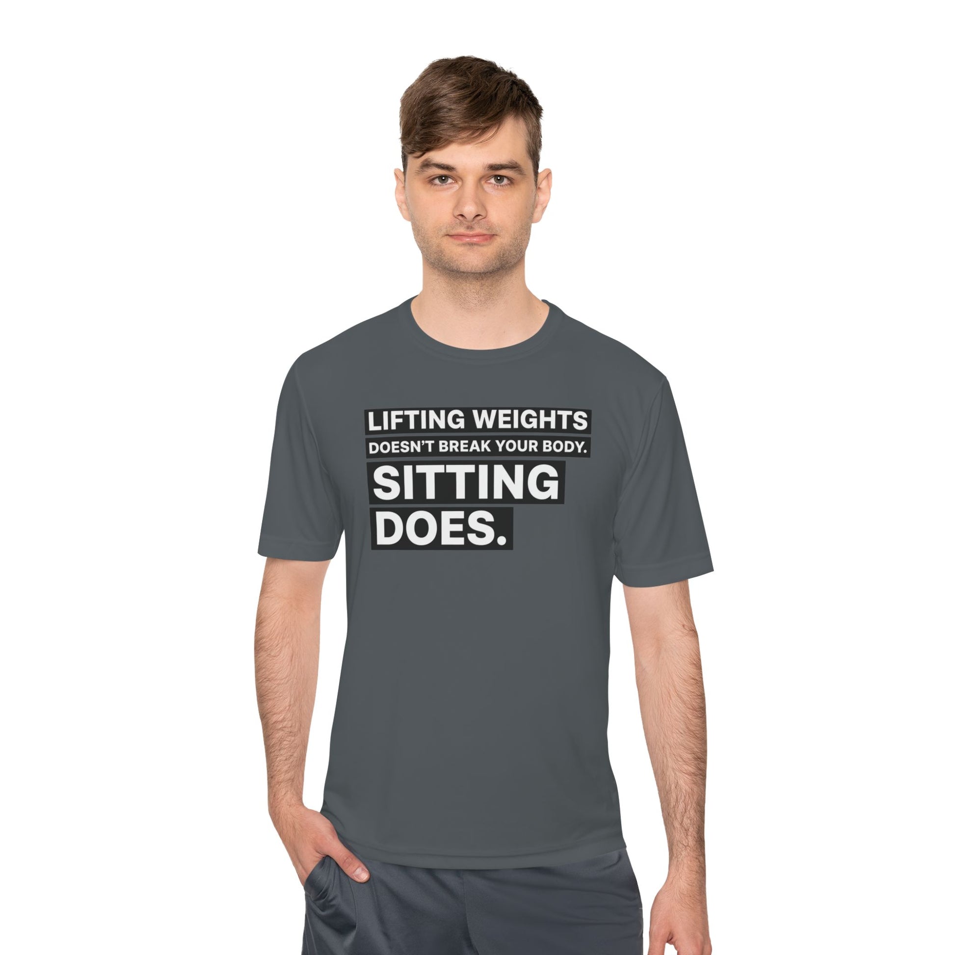 Lifting Weights Doesn’t Break Your Body Sitting Does fitness truth tee supporting posture, back health, and healthy living for beginners