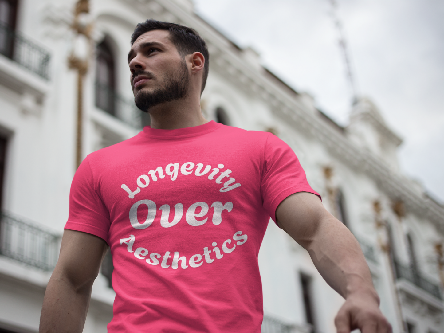 Longevity Over Aesthetics fitness truth tee promoting performance and healthy living for beginners. Unisex Moisture Wicking Tee: Longevity Over Aesthetics, Sports Shirt, Fitness Apparel, Workout Tee, Activewear, Casual Wear, Gift for [...] - HustleHealthShop