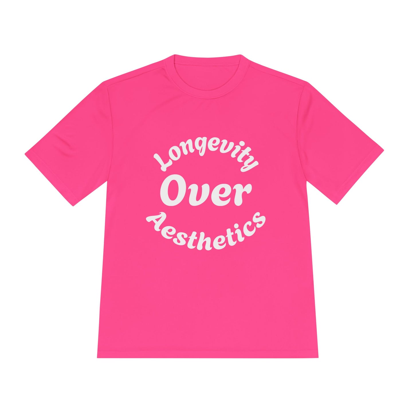 Longevity Over Aesthetics fitness truth tee promoting performance and healthy living for beginners Unisex Moisture Wicking Tee: Longevity Over Aesthetics, Sports Shirt, Fitness Apparel, Workout Tee, Activewear, Casual Wear, Gift for [...] - HustleHealthShop