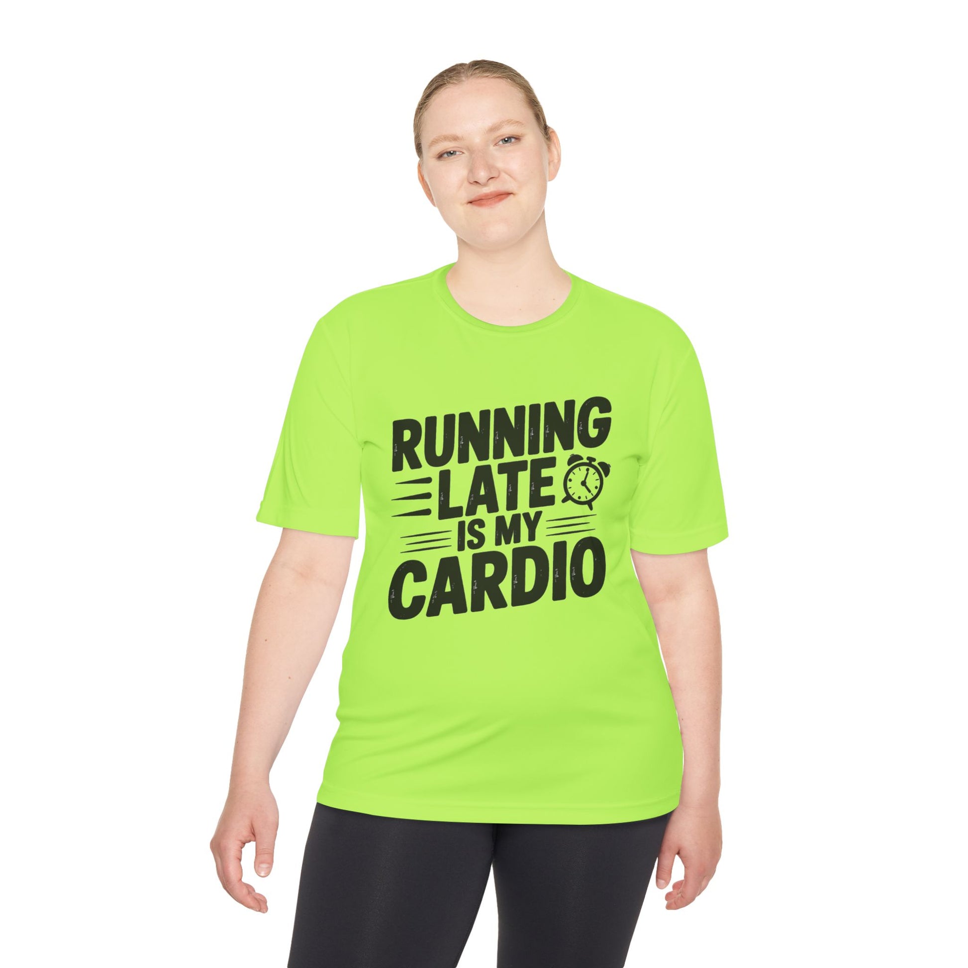 Running Late Is My Cardio funny fitness tee for healthy living beginners