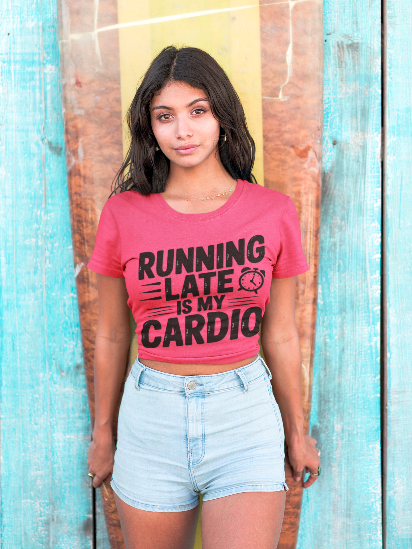 Running Late Is My Cardio funny fitness tee for healthy living beginners