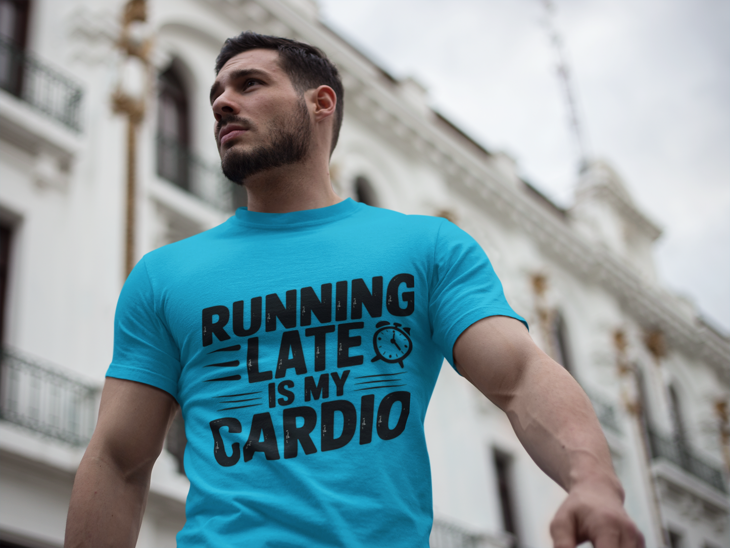 Running Late Is My Cardio funny fitness tee for healthy living beginners