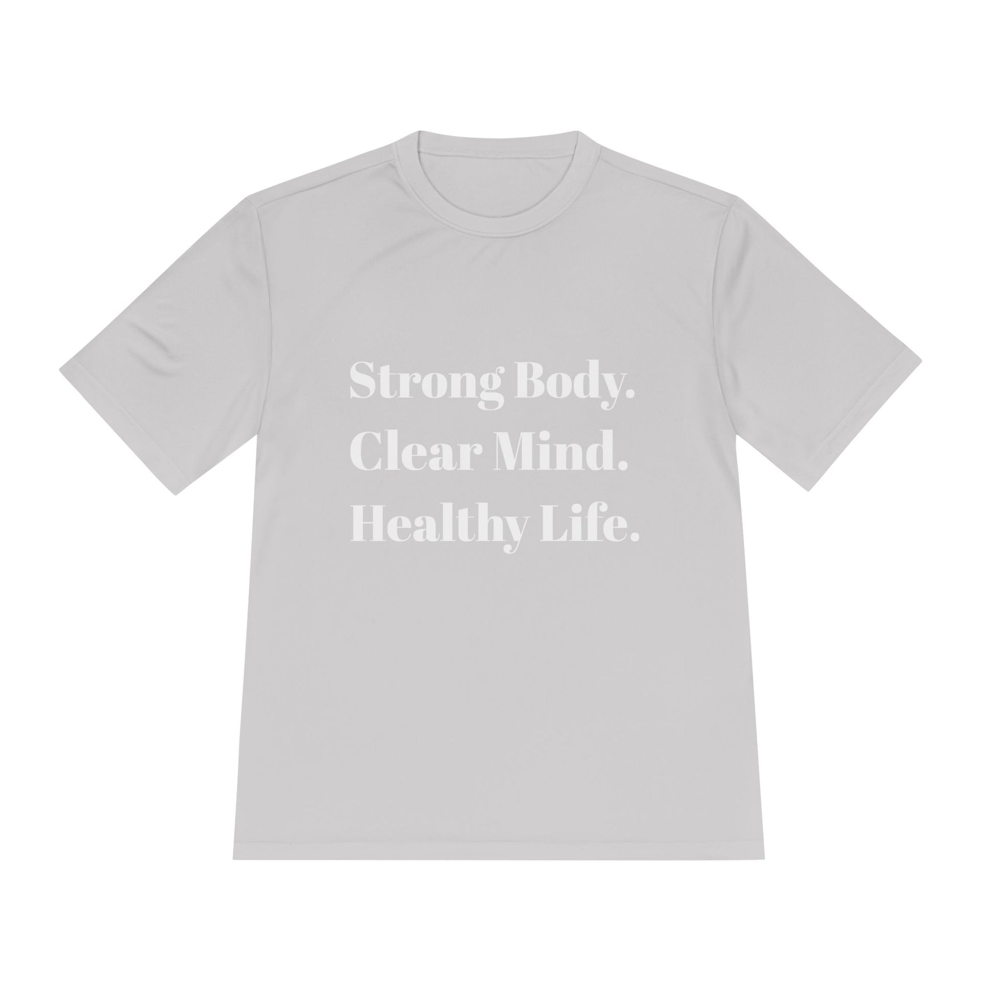 Strong Body Clear Mind Healthy Life fitness truth tee supporting holistic healthy living for beginners