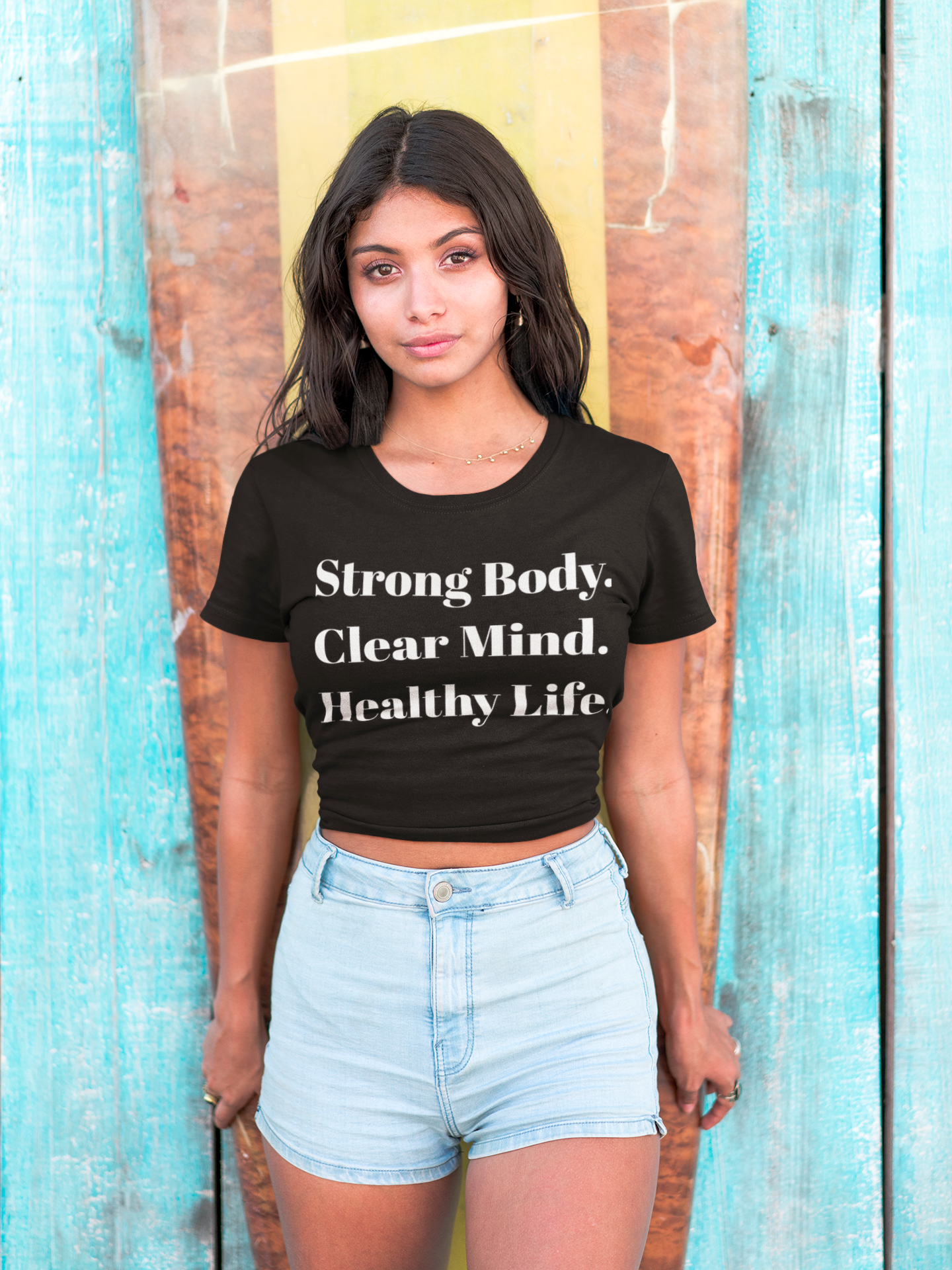 Strong Body Clear Mind Healthy Life fitness truth tee supporting holistic healthy living for beginners