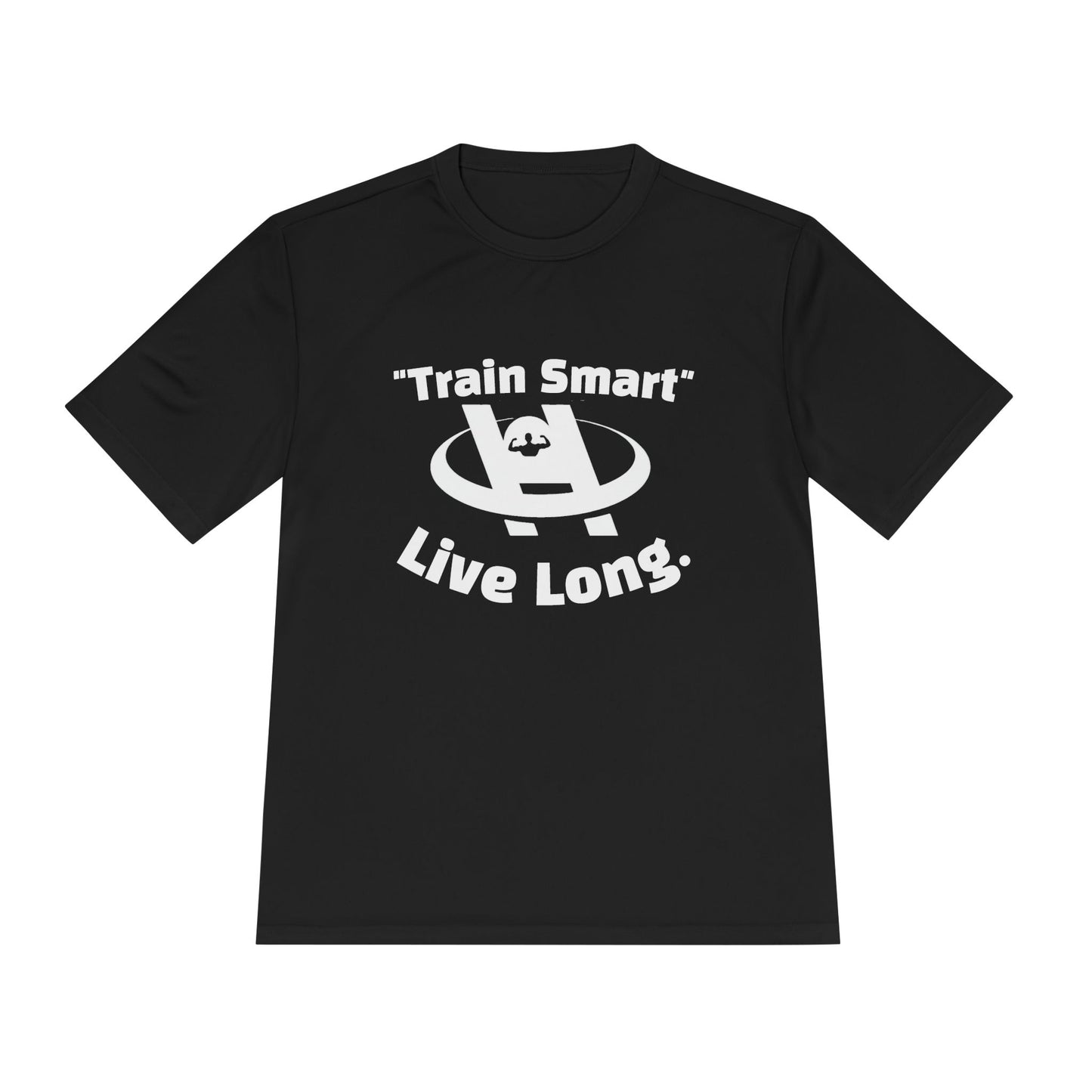 Unisex Moisture Wicking Fitness Tee - TRAIN SMART , LIVE LONG. Stay Cool, Exercise Shirt, Gym Apparel, Workout Top, Activewear - HustleHealthShop