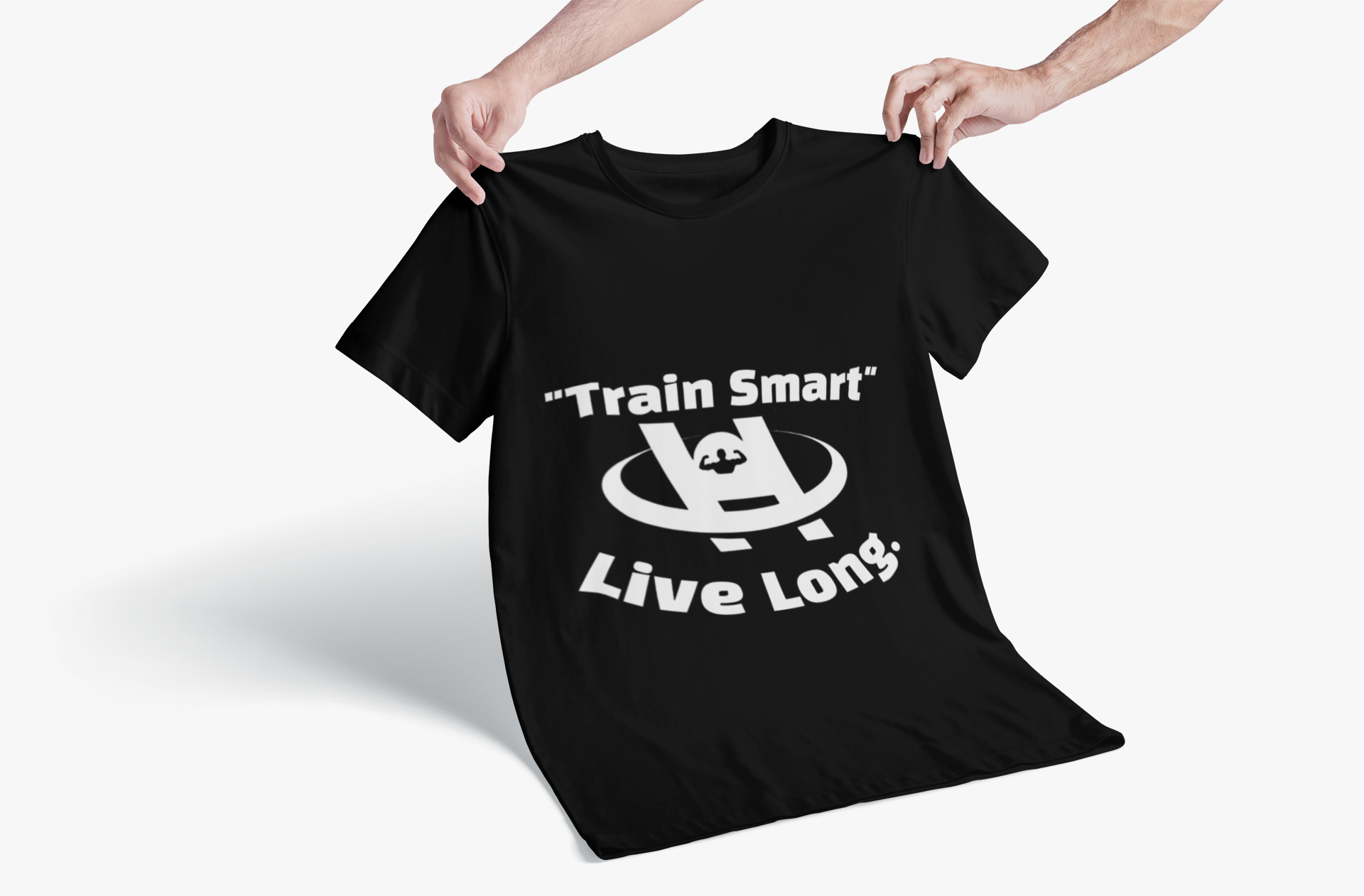 Unisex Moisture Wicking Fitness Tee - TRAIN SMART , LIVE LONG. Stay Cool, Exercise Shirt, Gym Apparel, Workout Top, Activewear - HustleHealthShop