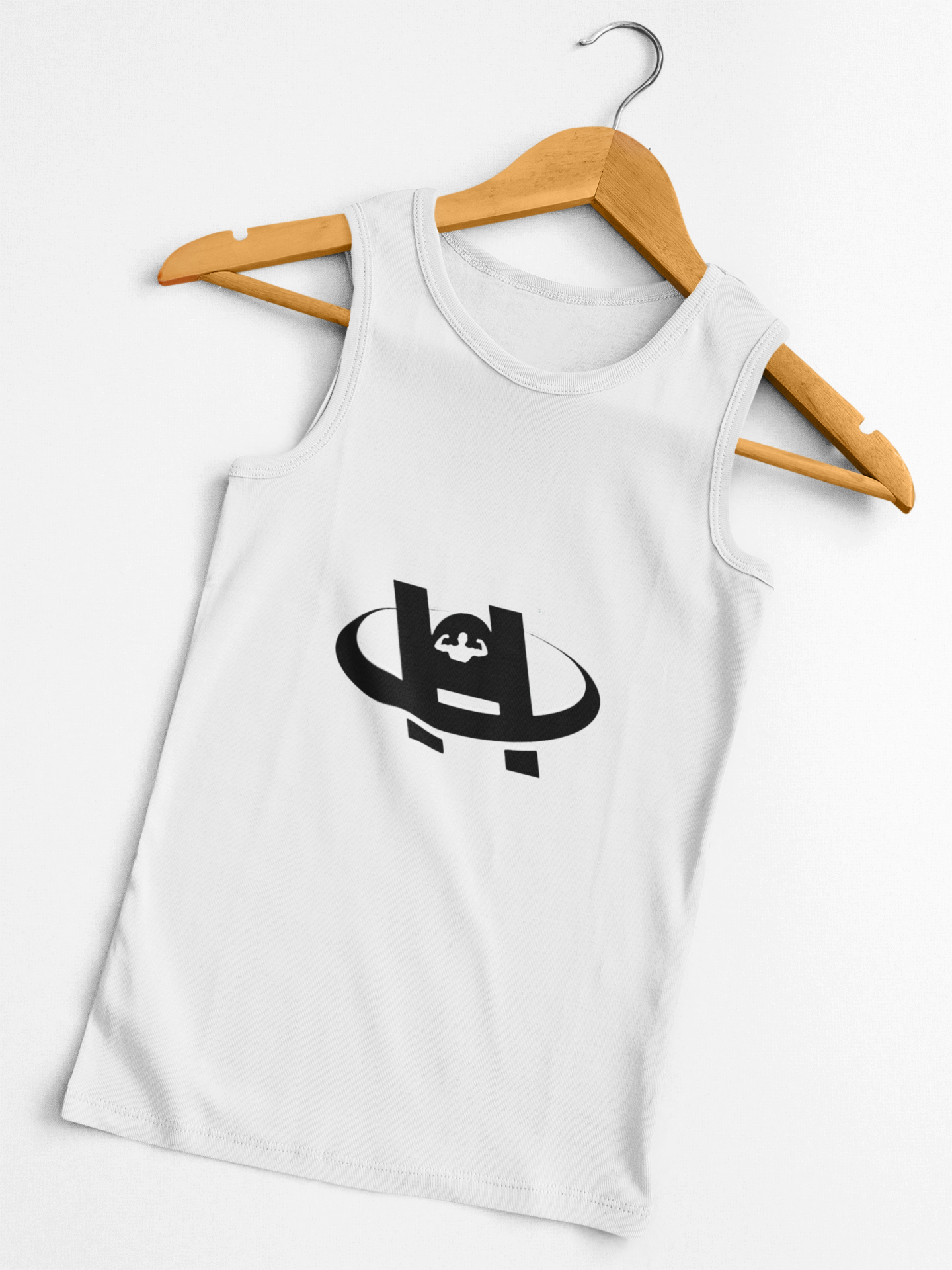 Women’s Healthy Living Racerback Tank with HUSTLE logo for beginners focused on strength and mobility