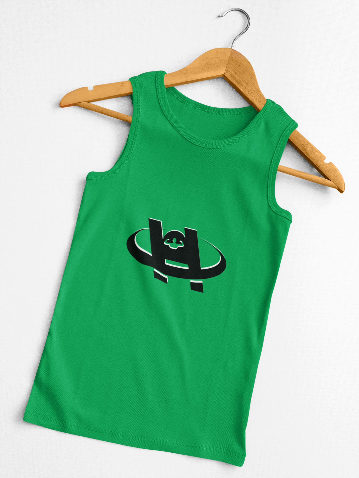 Women’s Healthy Living Racerback Tank with HUSTLE logo for beginners focused on strength and mobility