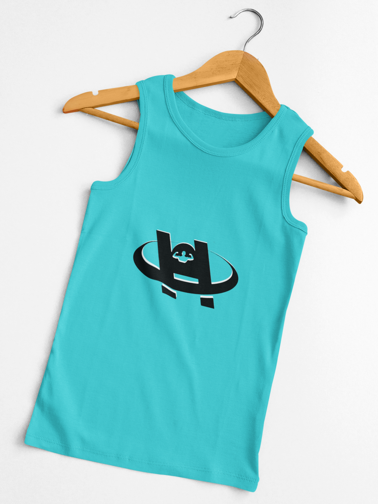 Women’s Healthy Living Racerback Tank with HUSTLE logo for beginners focused on strength and mobility
