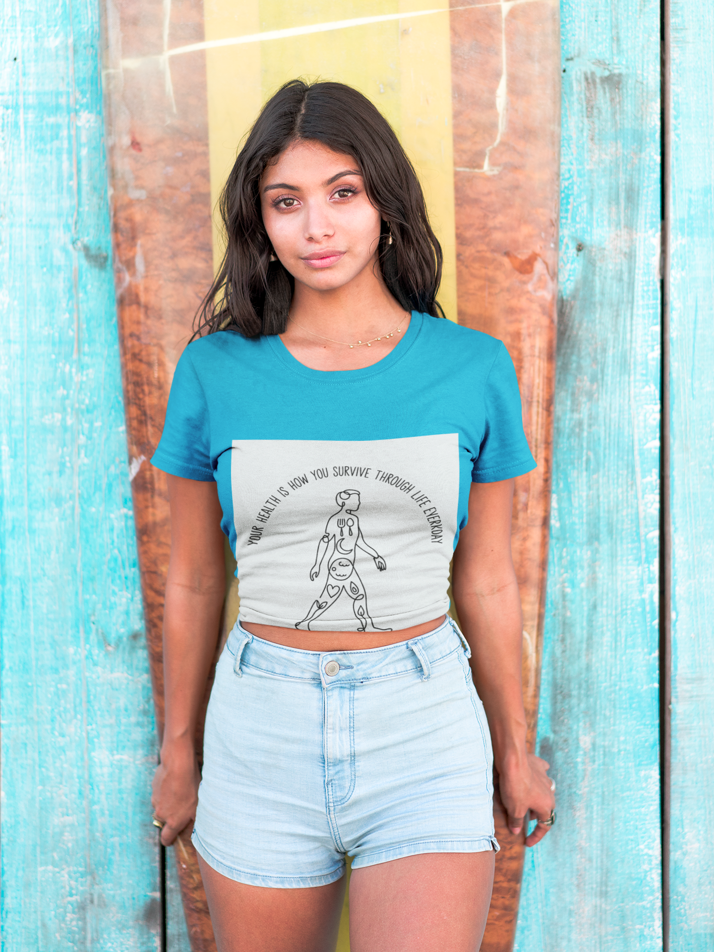 Moisture Wicking Tee - Your Health Is How you Survive - Motivational Health Quote Shirt for Wellness Enthusiasts - HustleHealthShop